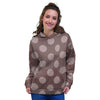 Brown And Tan Polka Dot Women's Hoodie-grizzshop