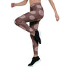 Brown And Tan Polka Dot Women's Leggings-grizzshop