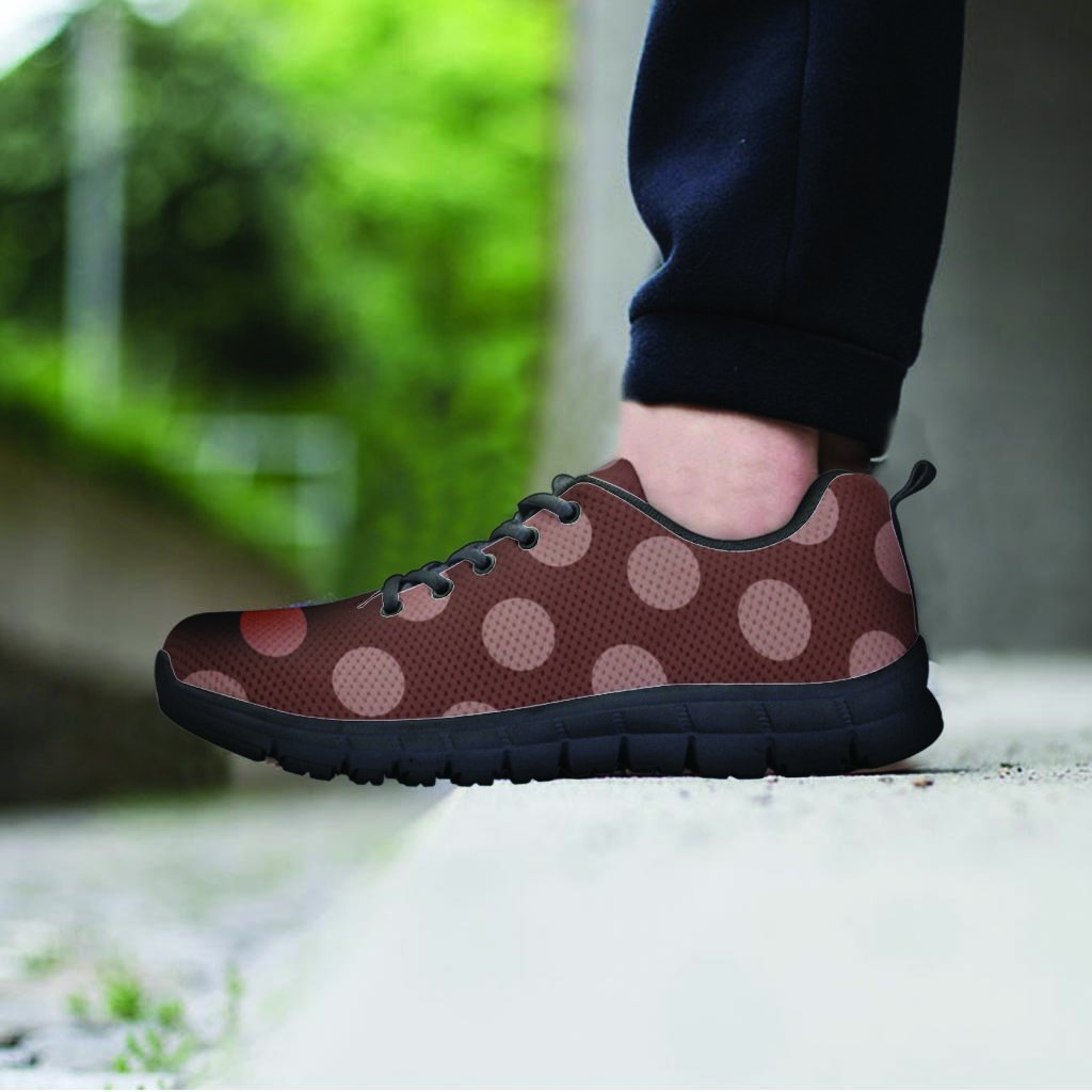 Brown And Tan Polka Dot Women's Sneakers-grizzshop