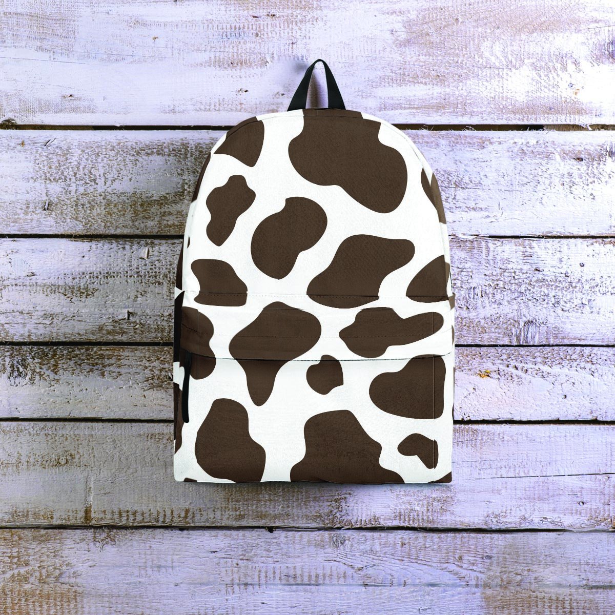 Brown And White Cow Print Backpack-grizzshop