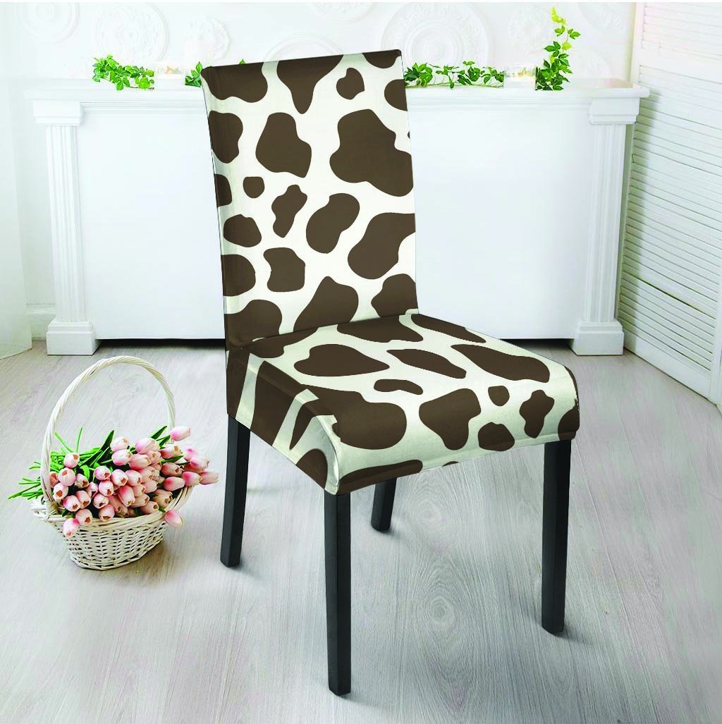 Brown And White Cow Print Chair Cover-grizzshop