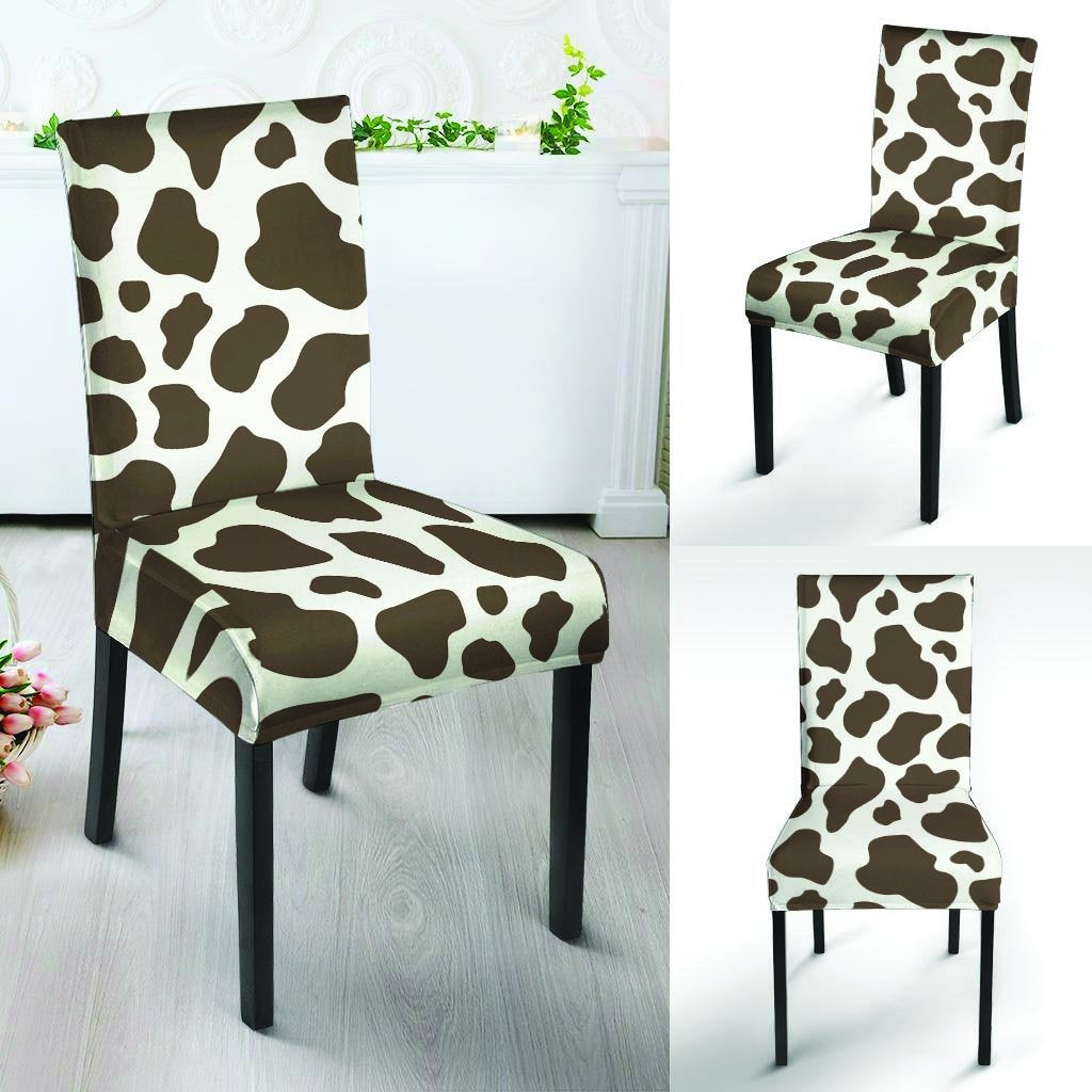 Brown And White Cow Print Chair Cover-grizzshop