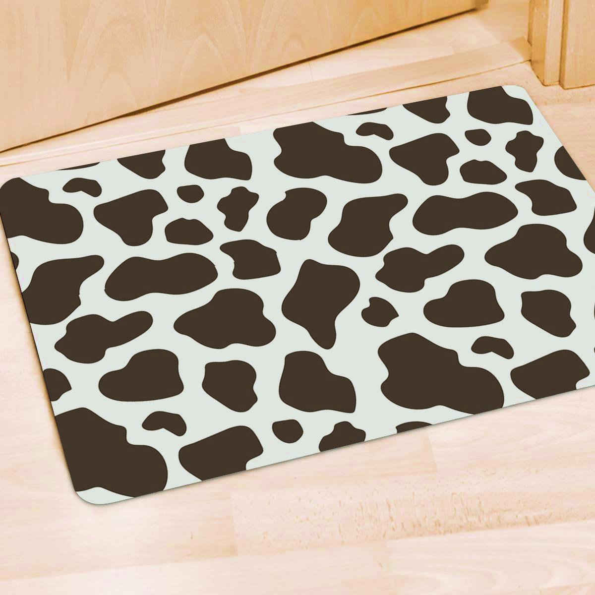 Brown And White Cow Print Door Mat-grizzshop