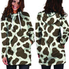 Brown And White Cow Print Hoodie Dress-grizzshop