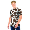 Brown And White Cow Print Men T Shirt-grizzshop