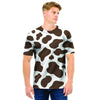 Brown And White Cow Print Men T Shirt-grizzshop