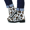 Brown And White Cow Print Men's Boots-grizzshop