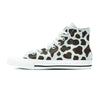 Brown And White Cow Print Men's High Top Shoes-grizzshop