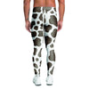 Brown And White Cow Print Men's Leggings-grizzshop