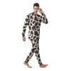 Brown And White Cow Print Men's Pajamas-grizzshop