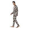 Brown And White Cow Print Men's Pajamas-grizzshop