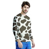 Brown And White Cow Print Men's Sweatshirt-grizzshop