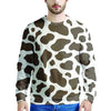 Brown And White Cow Print Men's Sweatshirt-grizzshop