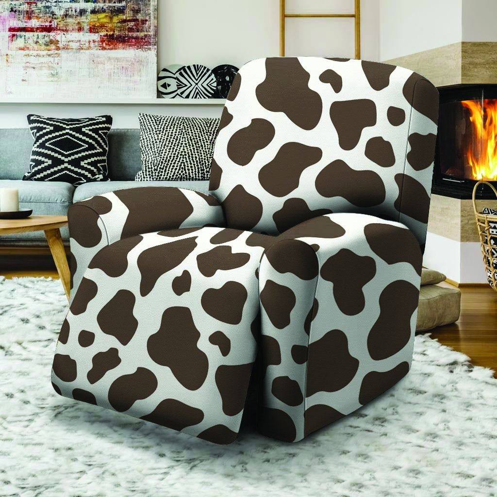 Brown And White Cow Print Recliner Cover-grizzshop