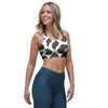 Brown And White Cow Print Sports Bra-grizzshop