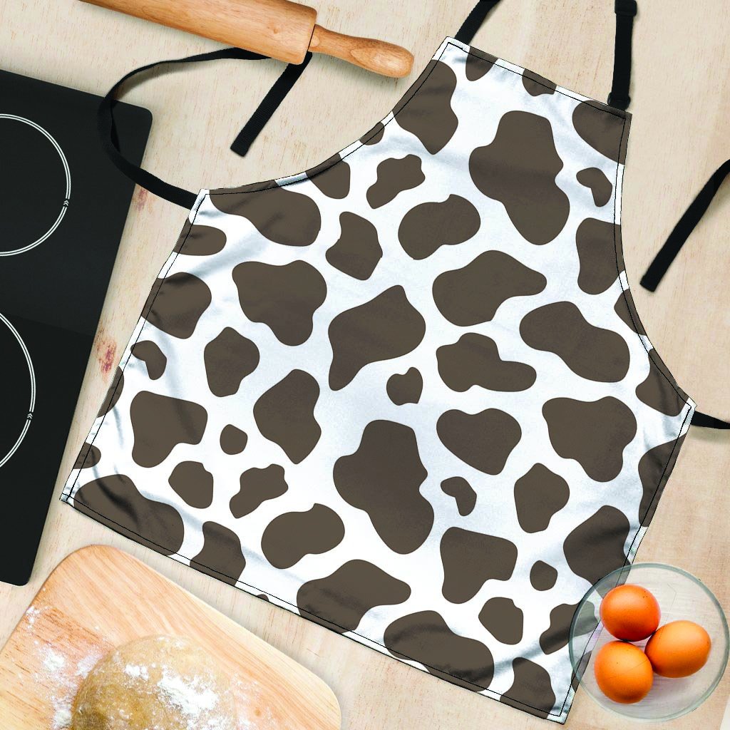 Brown And White Cow Print Women's Apron-grizzshop