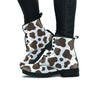 Brown And White Cow Print Women's Boots-grizzshop