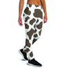 Brown And White Cow Print Women's Joggers-grizzshop