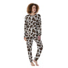 Brown And White Cow Print Women's Pajamas-grizzshop