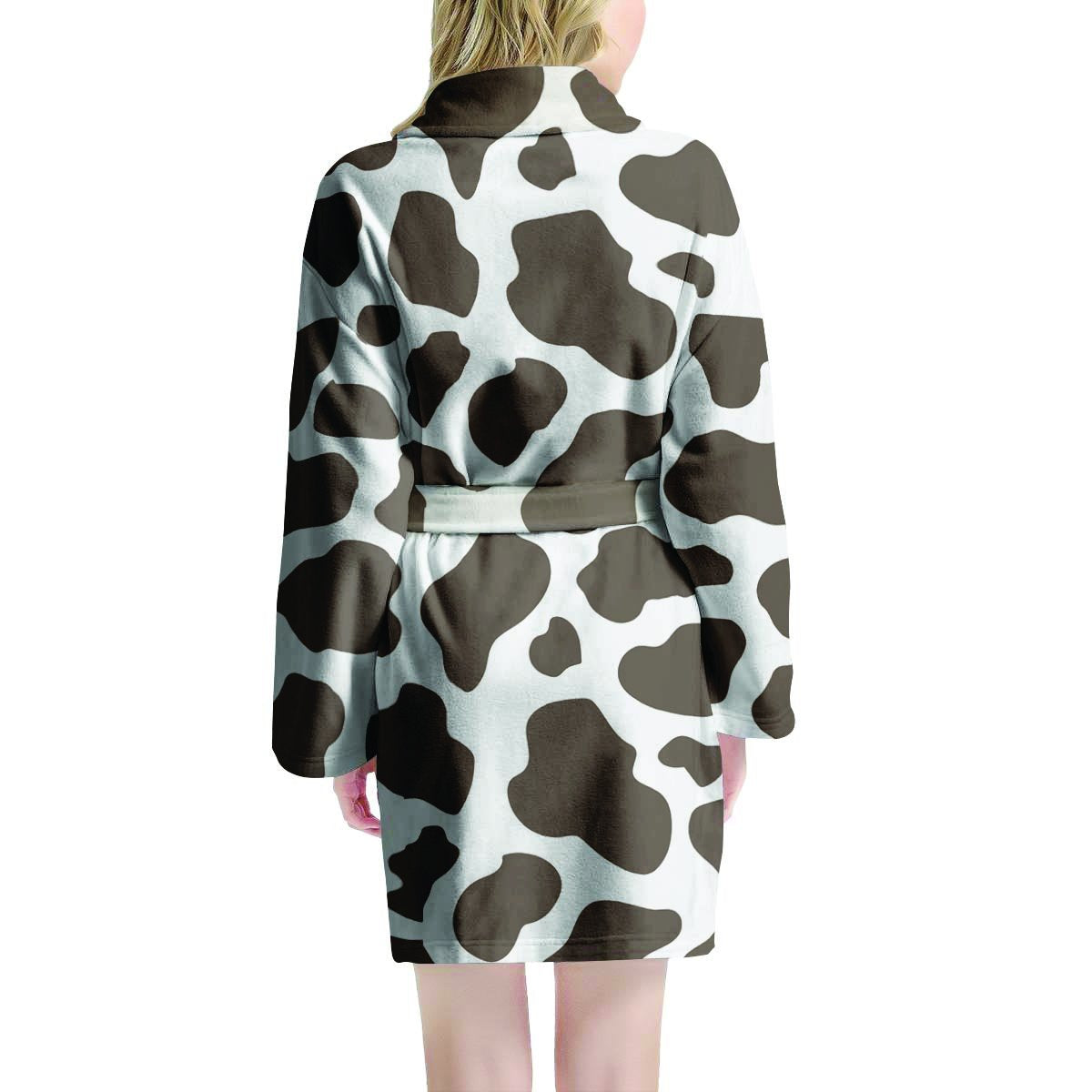 Brown And White Cow Print Women's Robe-grizzshop