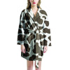 Brown And White Cow Print Women's Robe-grizzshop