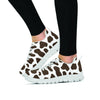 Brown And White Cow Print Women's Sneakers-grizzshop