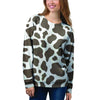 Brown And White Cow Print Women's Sweatshirt-grizzshop