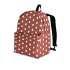 Brown And White Polka Dot Backpack-grizzshop