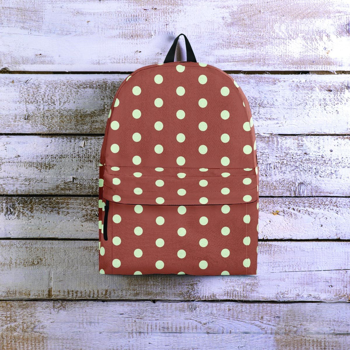 Brown And White Polka Dot Backpack-grizzshop