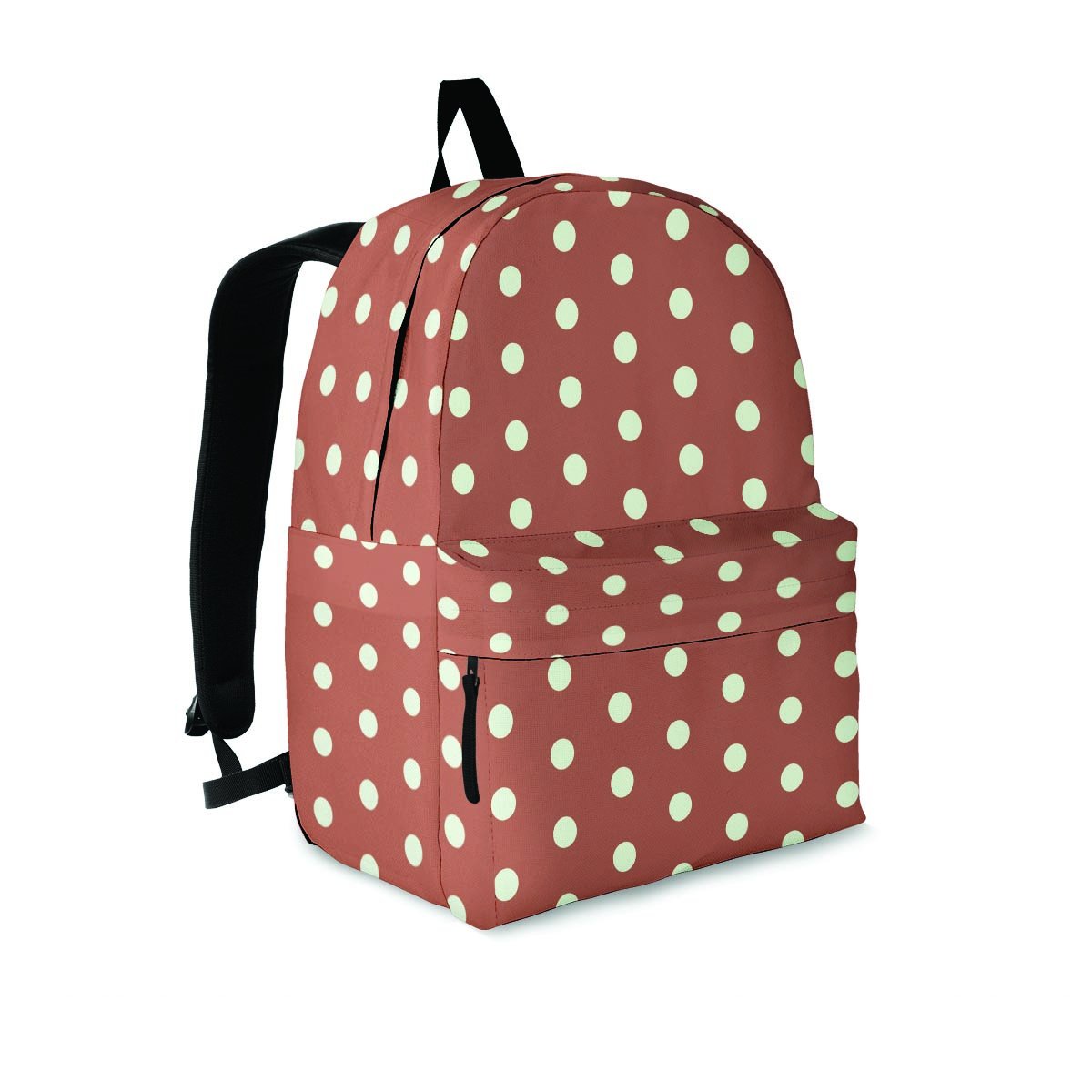 Brown And White Polka Dot Backpack-grizzshop