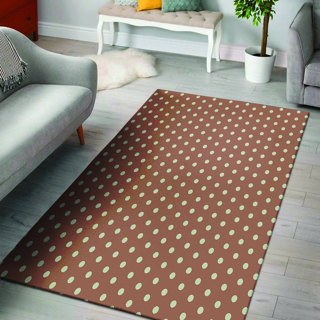 Brown And White Polka Dot Floor Mat-grizzshop