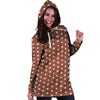 Brown And White Polka Dot Hoodie Dress-grizzshop