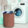 Brown And White Polka Dot Laundry Basket-grizzshop