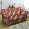 Brown And White Polka Dot Loveseat Cover-grizzshop