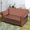 Brown And White Polka Dot Loveseat Cover-grizzshop