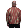 Brown And White Polka Dot Men's Bomber Jacket-grizzshop