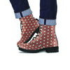 Brown And White Polka Dot Men's Boots-grizzshop