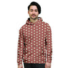 Brown And White Polka Dot Men's Hoodie-grizzshop