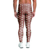 Brown And White Polka Dot Men's Leggings-grizzshop