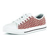 Brown And White Polka Dot Men's Low Top Shoes-grizzshop