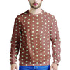 Brown And White Polka Dot Men's Sweatshirt-grizzshop