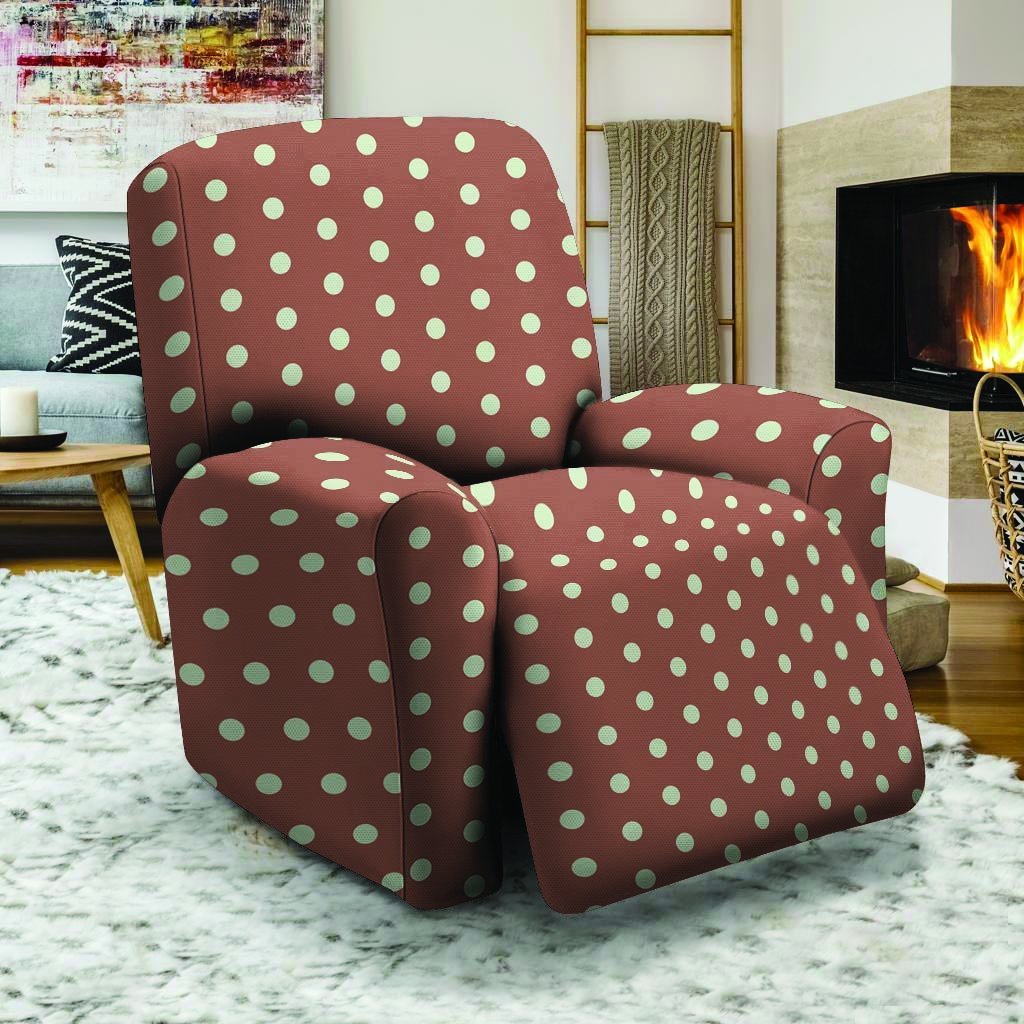 Brown And White Polka Dot Recliner Cover-grizzshop