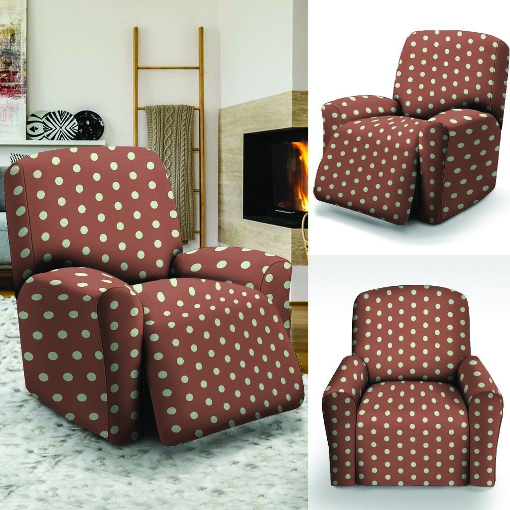 Brown And White Polka Dot Recliner Cover-grizzshop