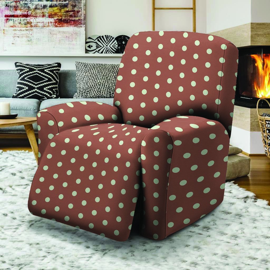 Brown And White Polka Dot Recliner Cover-grizzshop