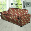 Brown And White Polka Dot Sofa Cover-grizzshop