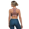 Brown And White Polka Dot Sports Bra-grizzshop