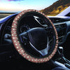 Brown And White Polka Dot Steering Wheel Cover-grizzshop