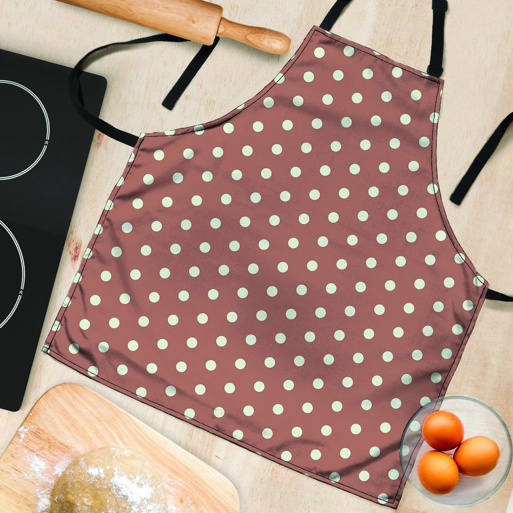 Brown And White Polka Dot Women's Apron-grizzshop