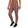 Brown And White Polka Dot Women's Joggers-grizzshop