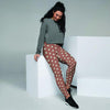 Brown And White Polka Dot Women's Joggers-grizzshop